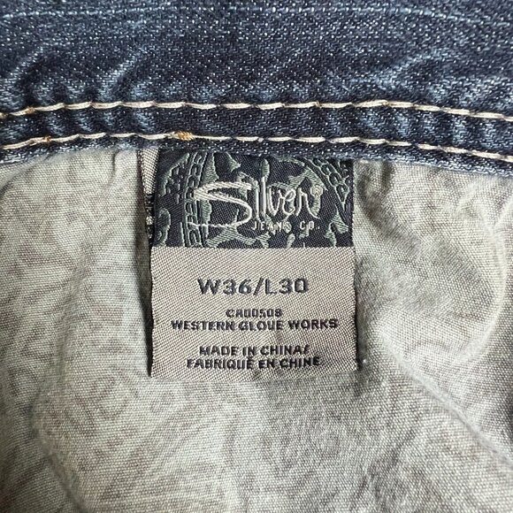 Silver Jeans Co Zac‎ Jeans Mens 36X30 Blue Denim Straight Leg Relaxed 5-Pocket - Picture 11 of 15